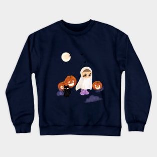 trick or treat cute litle sloth in gost costume Crewneck Sweatshirt